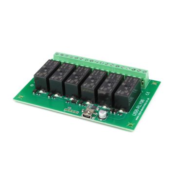 USB Module - 6 Relays 16A with Snubbers USB-RLY06 Antratek Electronics